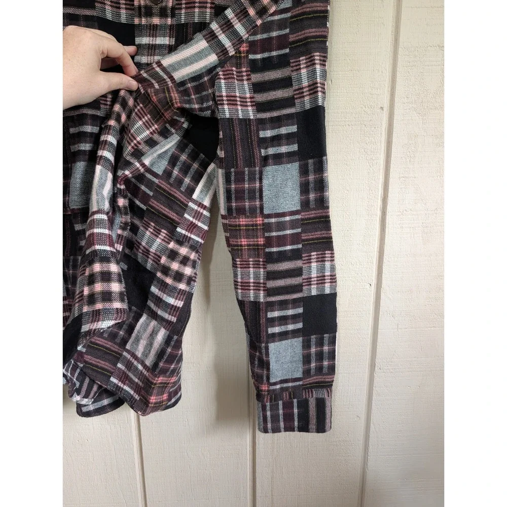 Banana Republic Patchwork Plaid Flannel Shirt Multi-Color Mens M